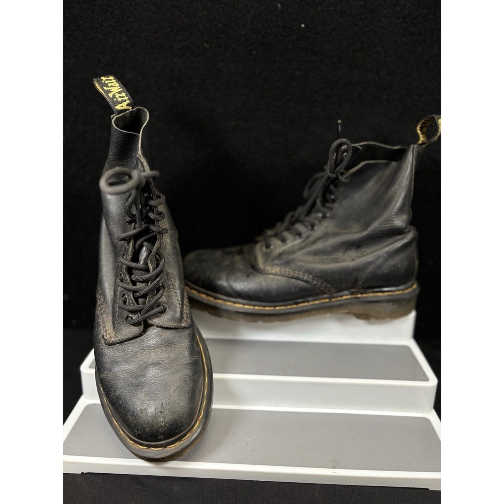 Dr. Martens Pascal Air Wair Bouncing Boots Women's Size 9‎ Black Lace Up Logo